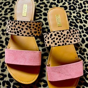 Qupid cheetah print sandals